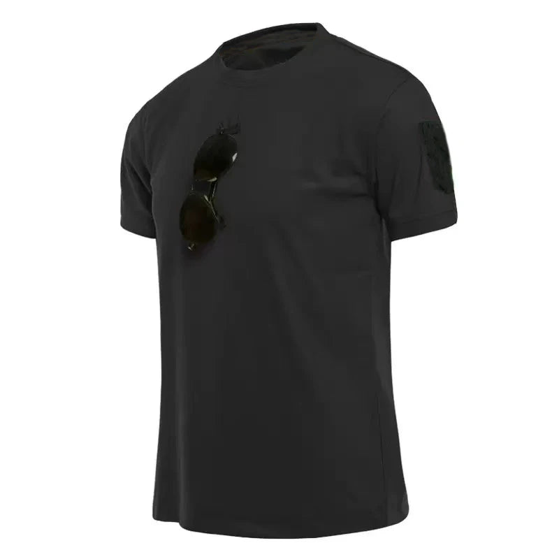 Mens Summer Breathable Cargo Quick Dry Tactical T-Shirt Hiking Camping Casual Running Climbing Pullerovers Military Tops