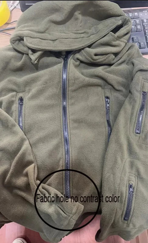 Men's Military Winter Autumn Tactical Fleece Jackets Warm Polar Outdoor Coat Cargo Casual Hiking Camping Trekking Climbing