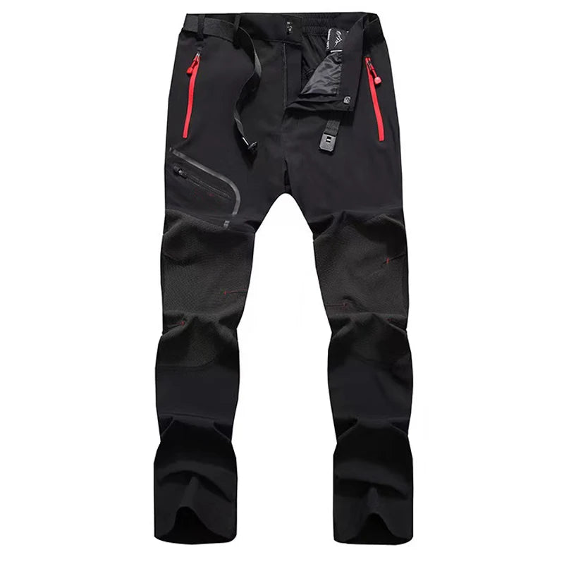 Men's Summer Plus SizeSoftshell Elastic Camping Hiking Trekking Fishing Hunting Pants Outdoor Cycling Tactical Cargo Trousers
