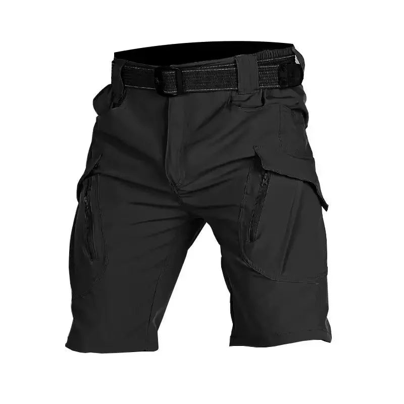 Men Summer Softshell Elastic Short Pants Multi-Pockets Tactical Cargo Military Hiking Camping Climbing Casual Trousers Sportwear