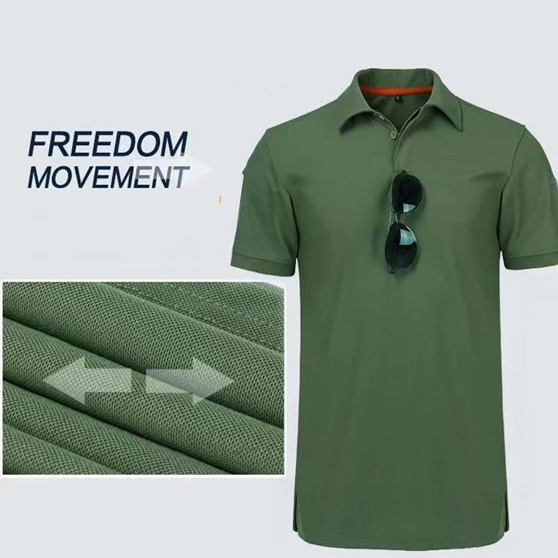 Men's Summer Camping Hiking Trekking Breathable Pullover Quick Dry Tactical Combat T-shirt Climbing Tees Casual Cargo Shirts
