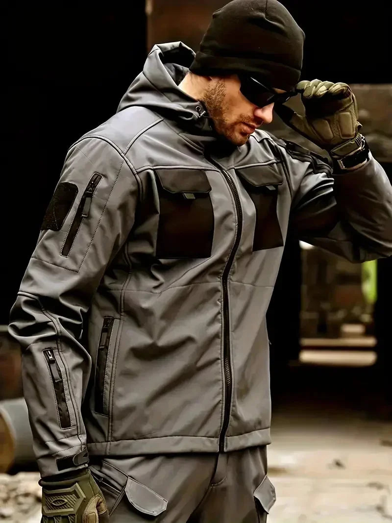 Tactical Waterproof Men SoftShell Fleece Jackets Autumn Winter Cargo Combat Windbreak Warm Multi Pocket Outdoors Camping Hiking