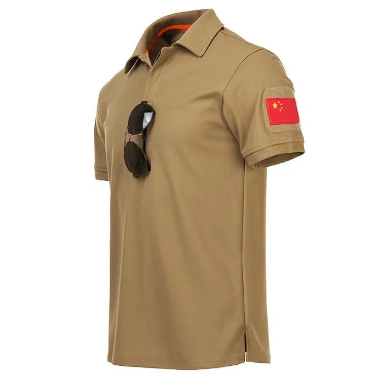 Men's Summer Camping Hiking Trekking Breathable Pullover Quick Dry Tactical Combat T-shirt Climbing Tees Casual Cargo Shirts