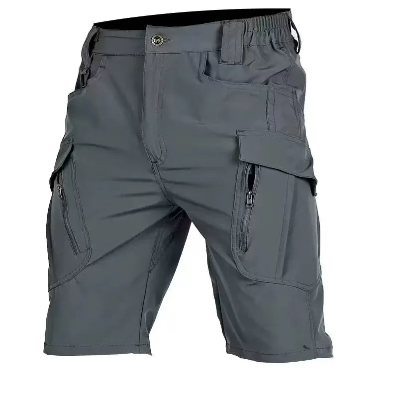 Men Summer Softshell Elastic Short Pants Multi-Pockets Tactical Cargo Military Hiking Camping Climbing Casual Trousers Sportwear