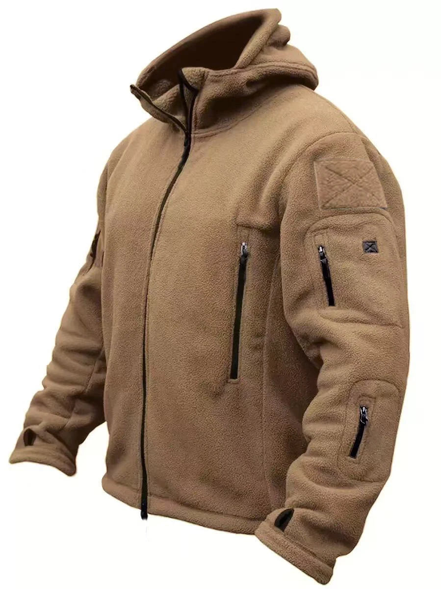Men's Military Winter Autumn Tactical Fleece Jackets Warm Polar Outdoor Coat Cargo Casual Hiking Camping Trekking Climbing