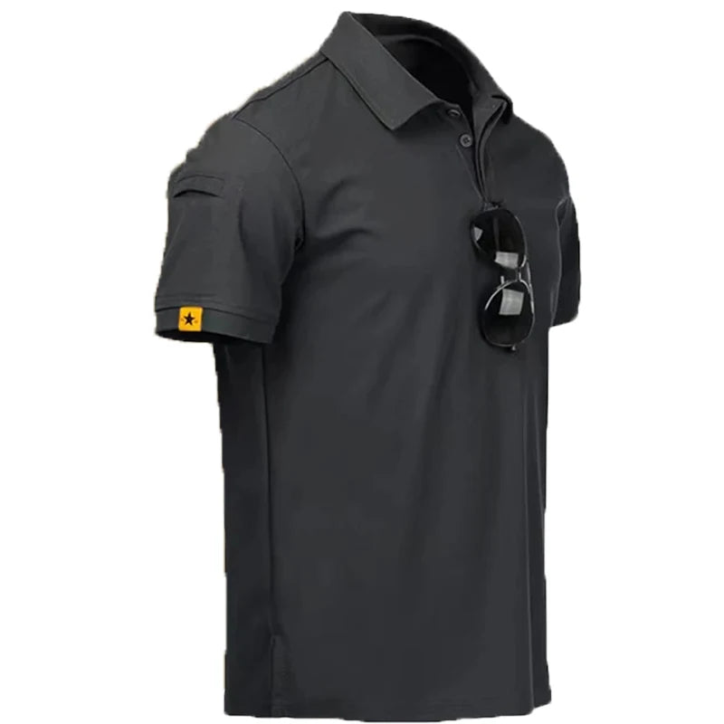 Mens Summer Breathable Cargo Quick Dry Tactical T-Shirt Hiking Camping Casual Running Climbing Pullerovers Military Tops