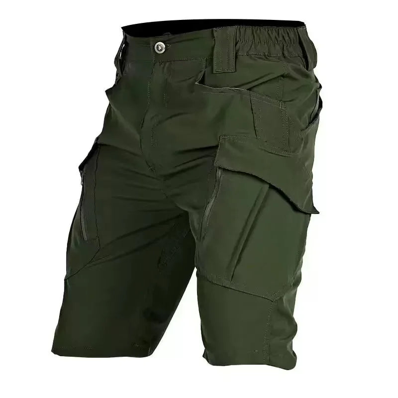 Men Summer Softshell Elastic Short Pants Multi-Pockets Tactical Cargo Military Hiking Camping Climbing Casual Trousers Sportwear