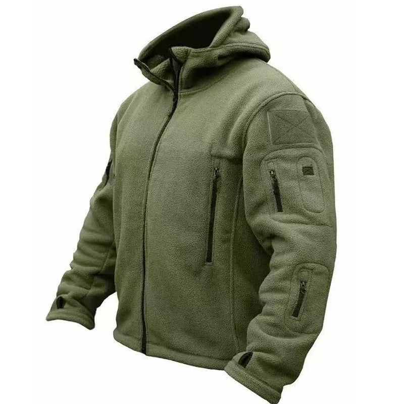 Men's Military Winter Autumn Tactical Fleece Jackets Warm Polar Outdoor Coat Cargo Casual Hiking Camping Trekking Climbing