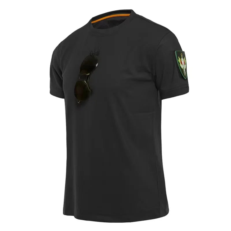 Men's Summer Camping Hiking Trekking Breathable Pullover Quick Dry Tactical Combat T-shirt Climbing Tees Casual Cargo Shirts