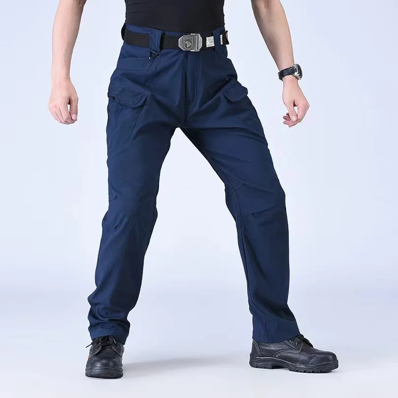Men M-5XL Autumn Spring Sharskin Elastic Camping Hiking Trekking Finshing Hunting Pants Outdoor Cycling Tactical Cargo Trousers
