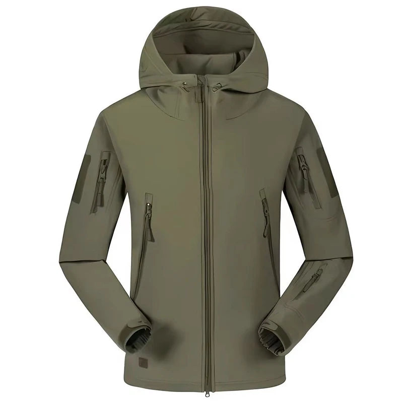 Men's Military Tactical Winter Autumn Warm Softshell Fleece Hood Cargo Jackets Camping Hiking Climbing Hunting Fishing Outdoor