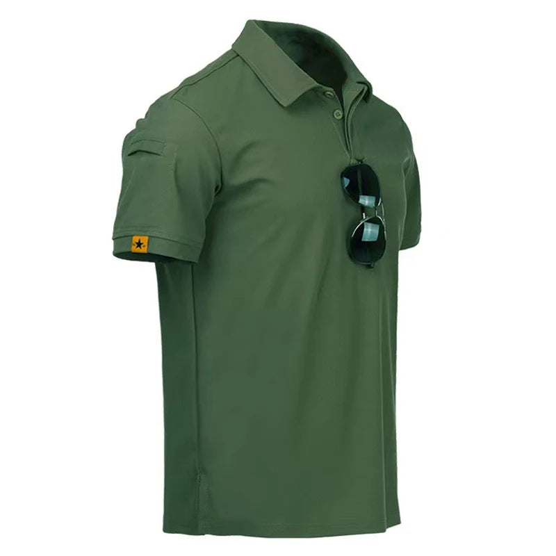 Mens Summer Breathable Cargo Quick Dry Tactical T-Shirt Hiking Camping Casual Running Climbing Pullerovers Military Tops