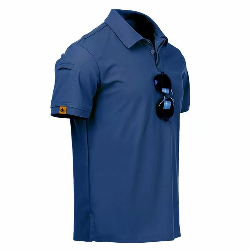 Mens Summer Breathable Cargo Quick Dry Tactical T-Shirt Hiking Camping Casual Running Climbing Pullerovers Military Tops