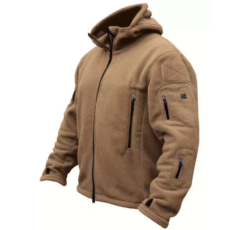 Men's Military Winter Autumn Tactical Fleece Jackets Warm Polar Outdoor Coat Cargo Casual Hiking Camping Trekking Climbing