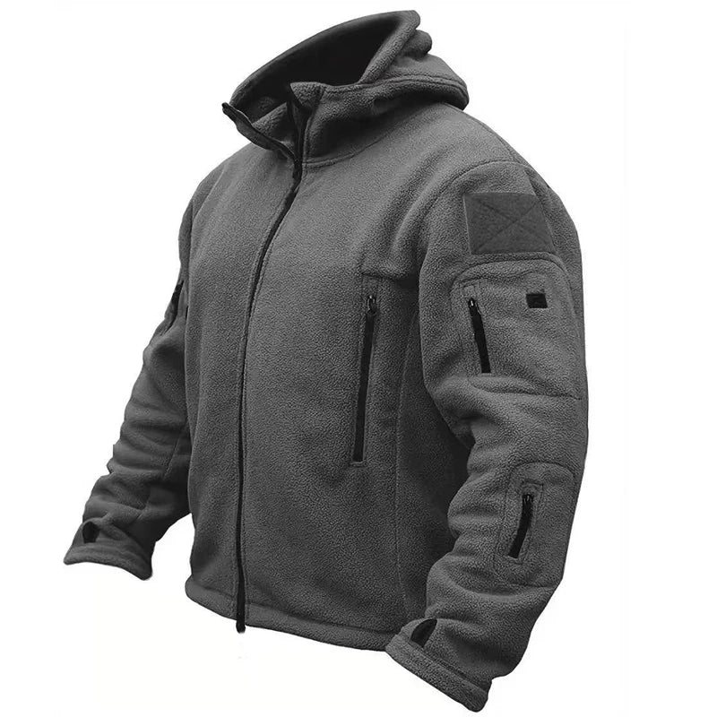 Men's Military Winter Autumn Tactical Fleece Jackets Warm Polar Outdoor Coat Cargo Casual Hiking Camping Trekking Climbing